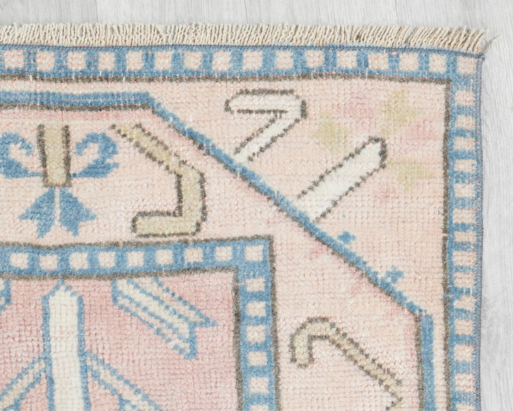 Beige Turkish Oushak Rug 2'4" x 10'6" Hand-Knotted | No. VR61567