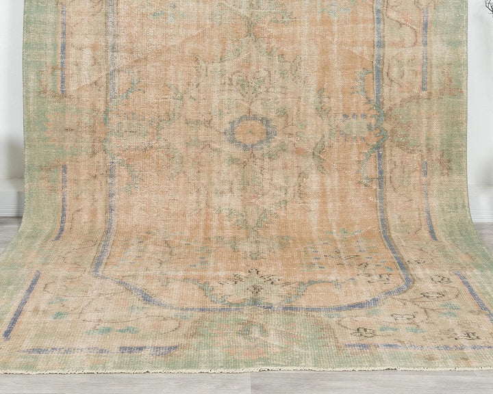Multicolor Turkish Oushak Rug 6'6" x 10'10" Hand-Knotted | No. VR61624