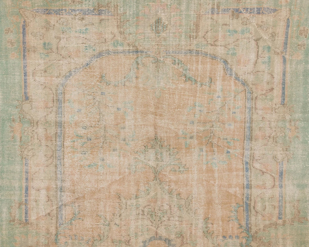Multicolor Turkish Oushak Rug 6'6" x 10'10" Hand-Knotted | No. VR61624