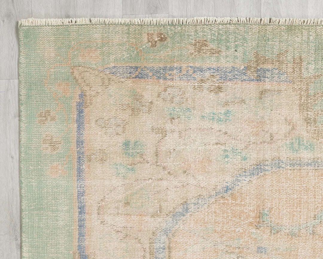 Multicolor Turkish Oushak Rug 6'6" x 10'10" Hand-Knotted | No. VR61624