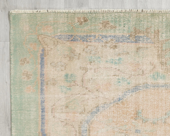 Multicolor Turkish Oushak Rug 6'6" x 10'10" Hand-Knotted | No. VR61624