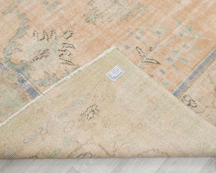 Multicolor Turkish Oushak Rug 6'6" x 10'10" Hand-Knotted | No. VR61624