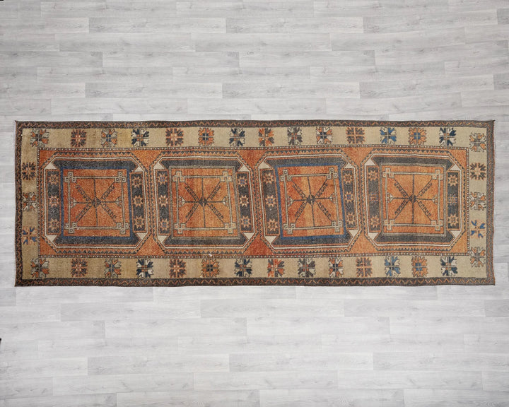 Multicolor Turkish Oushak Rug 3' 11" x 11' Hand-Knotted | No. VR61742