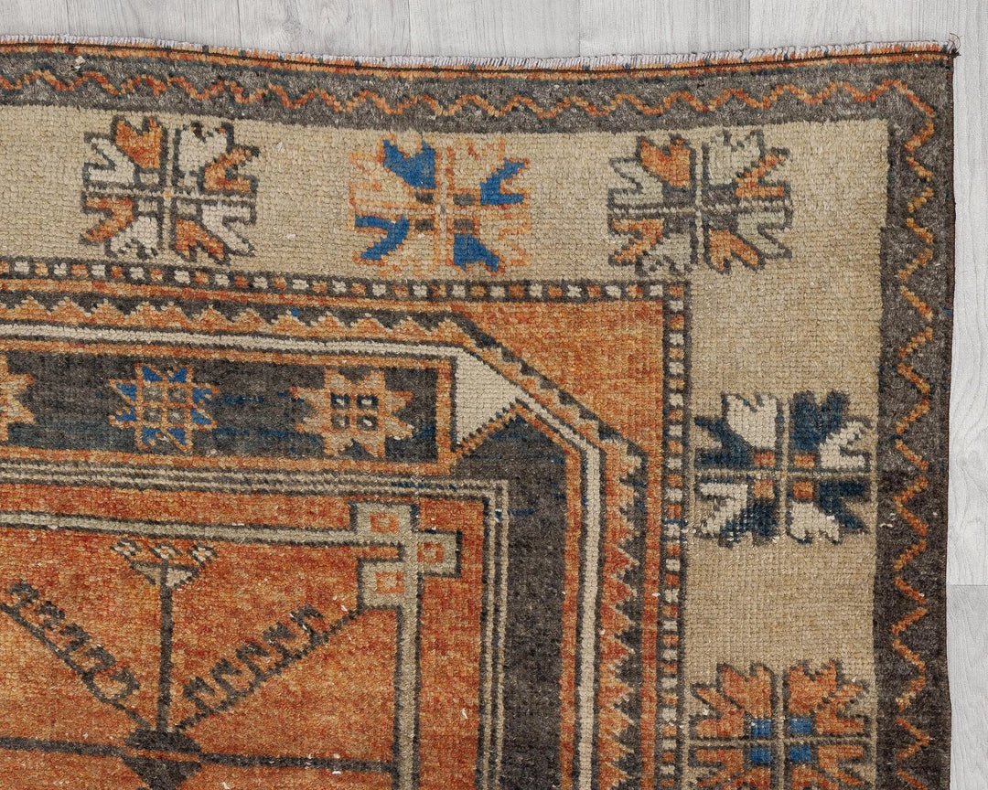 Multicolor Turkish Oushak Rug 3' 11" x 11' Hand-Knotted | No. VR61742
