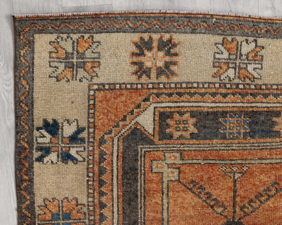 Multicolor Turkish Oushak Rug 3' 11" x 11' Hand-Knotted | No. VR61742