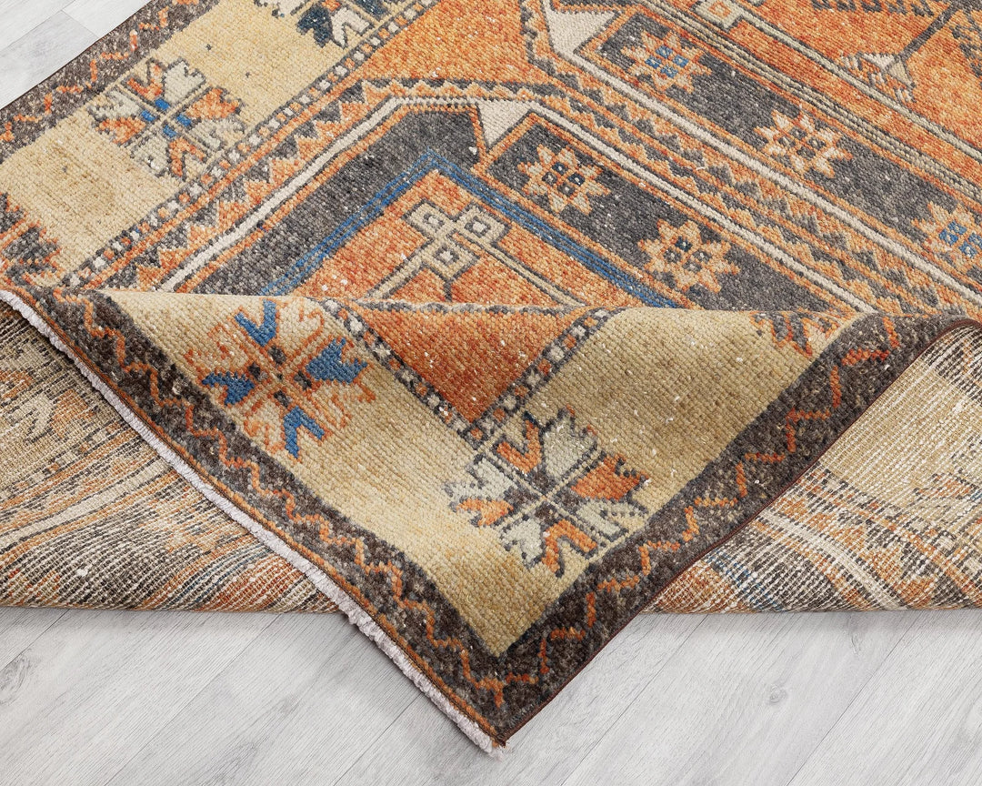 Multicolor Turkish Oushak Rug 3' 11" x 11' Hand-Knotted | No. VR61742