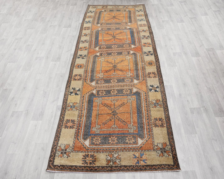 Multicolor Turkish Oushak Rug 3' 11" x 11' Hand-Knotted | No. VR61742