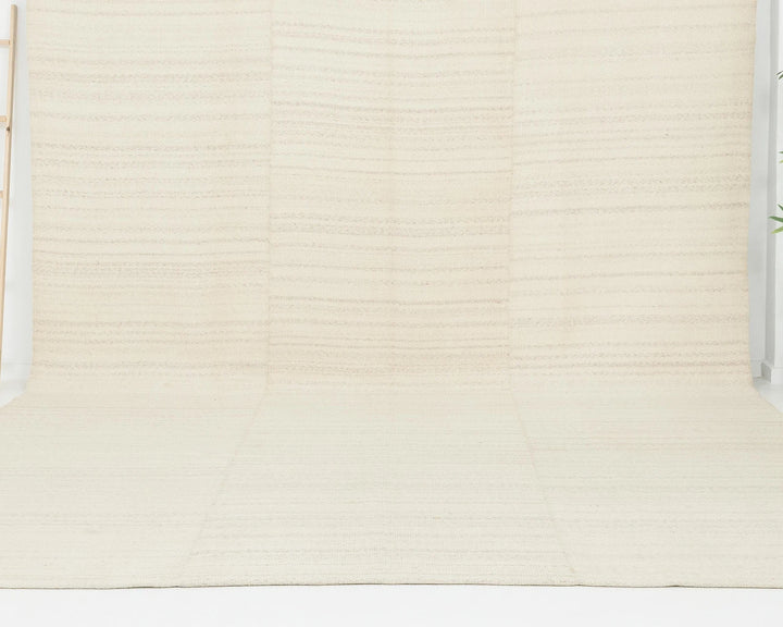 Beige Turkish Kilim Rug 9' 4" x 12' 8" Flat-Weave | No. VR61868