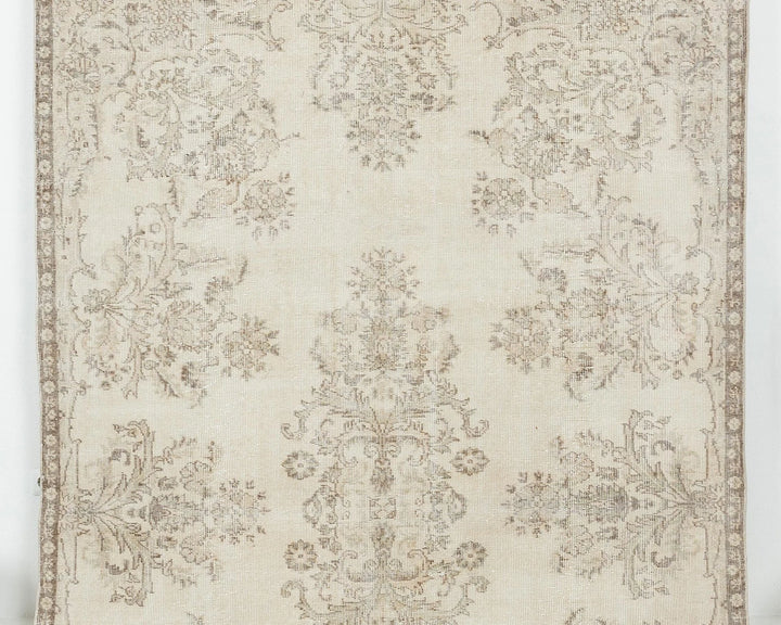 Beige Turkish Oushak Rug 6' 4" x 10' 4" Hand-Knotted | No. VR61962