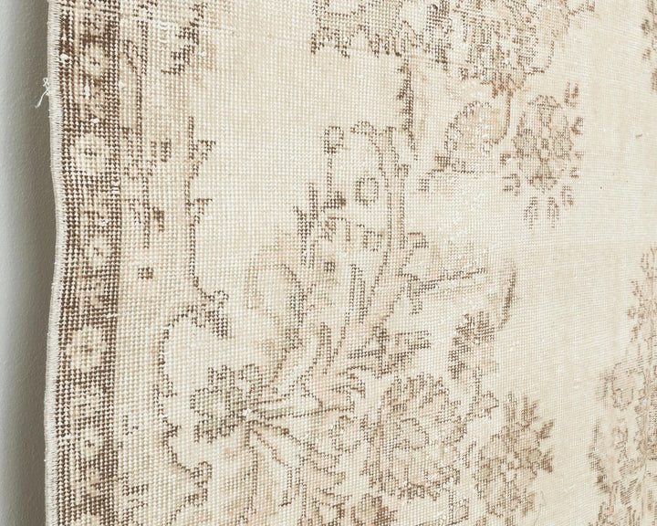 Beige Turkish Oushak Rug 6' 4" x 10' 4" Hand-Knotted | No. VR61962
