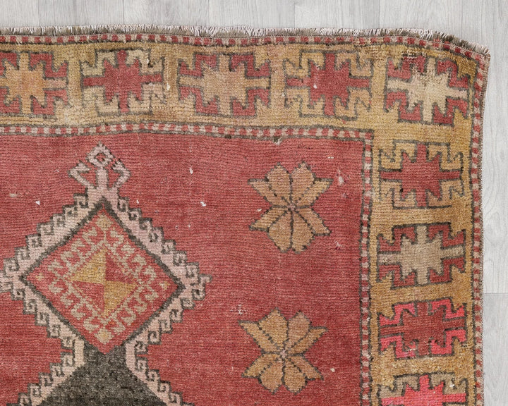 Multicolor Turkish Oushak Rug 3'4" x 11'6" Hand-Knotted | No. VR61964