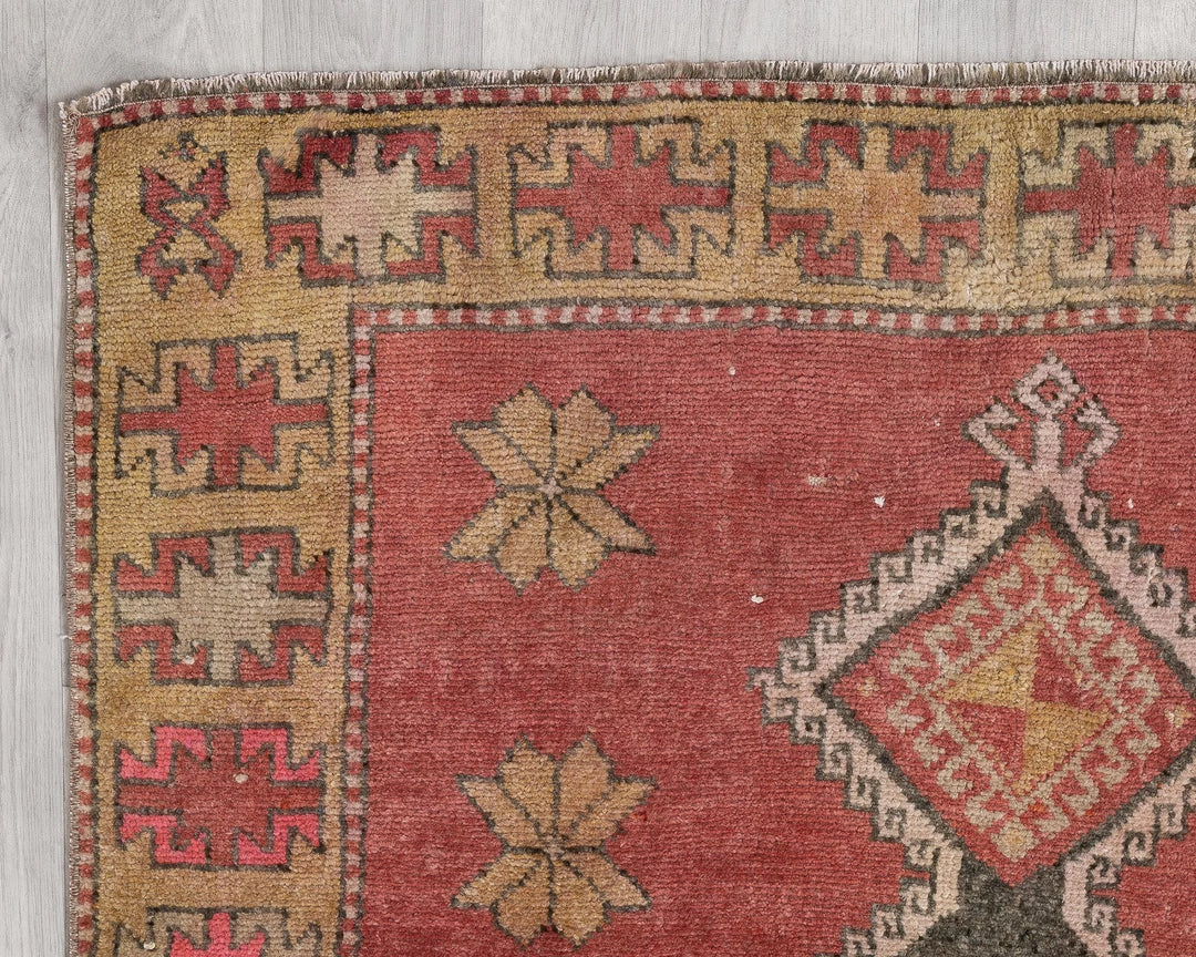 Multicolor Turkish Oushak Rug 3'4" x 11'6" Hand-Knotted | No. VR61964