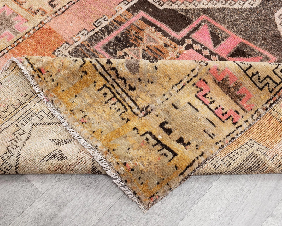 Multicolor Turkish Oushak Rug 3'4" x 11'6" Hand-Knotted | No. VR61964
