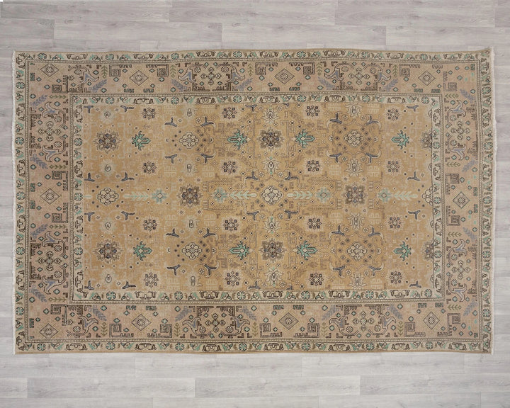 Multicolor Turkish Oushak Rug 6' 5" x 9' 5" Hand-Knotted | No. VR62046