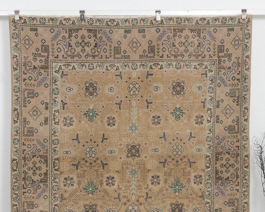 Multicolor Turkish Oushak Rug 6' 5" x 9' 5" Hand-Knotted | No. VR62046