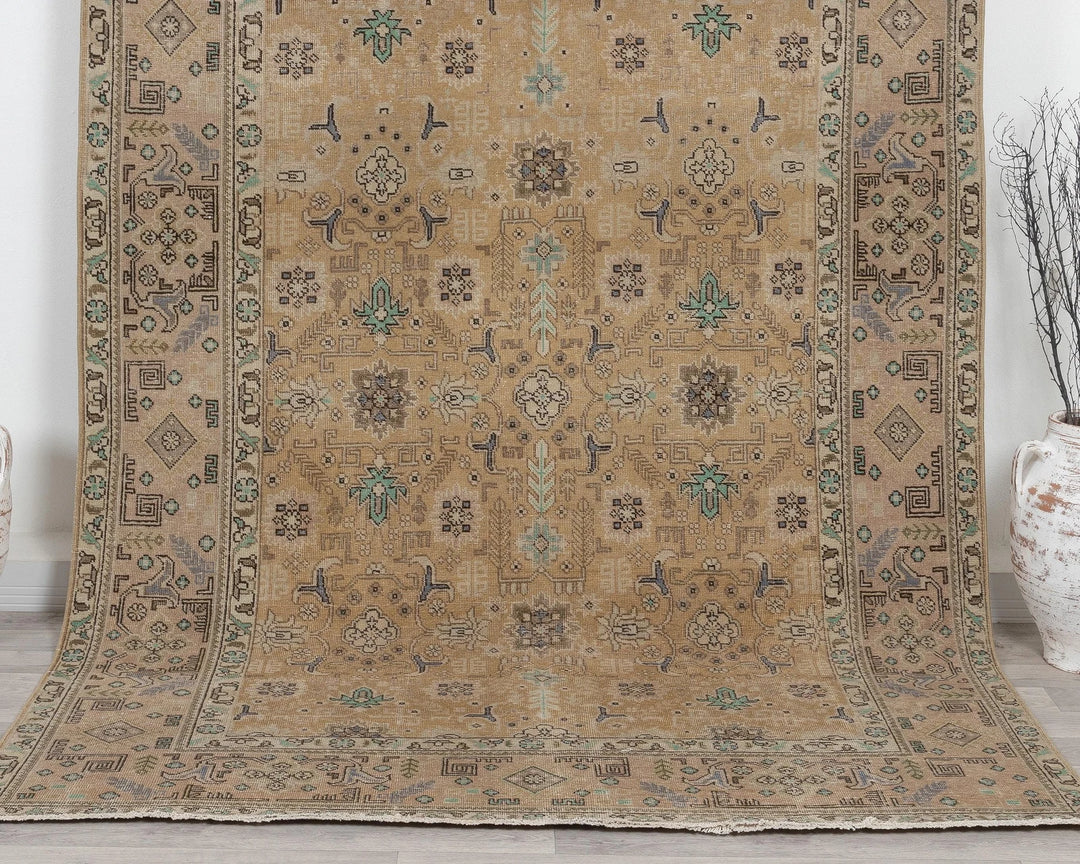 Multicolor Turkish Oushak Rug 6' 5" x 9' 5" Hand-Knotted | No. VR62046