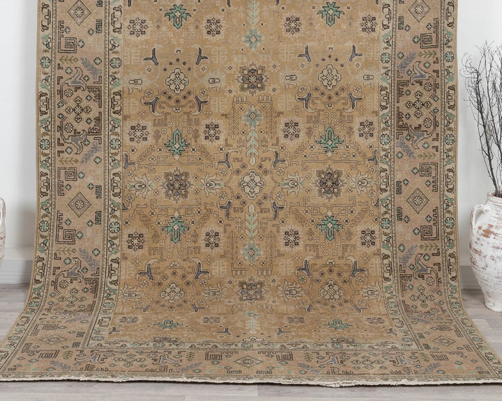 Multicolor Turkish Oushak Rug 6' 5" x 9' 5" Hand-Knotted | No. VR62046