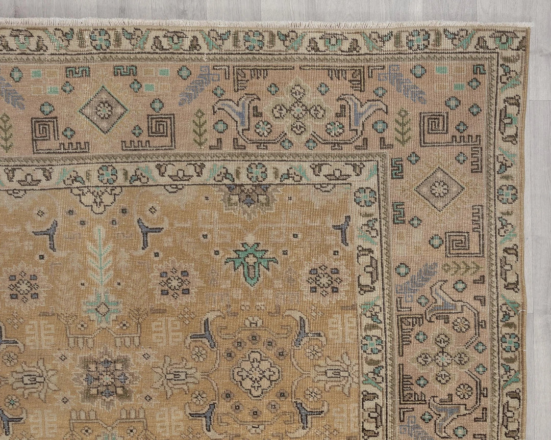 Multicolor Turkish Oushak Rug 6' 5" x 9' 5" Hand-Knotted | No. VR62046