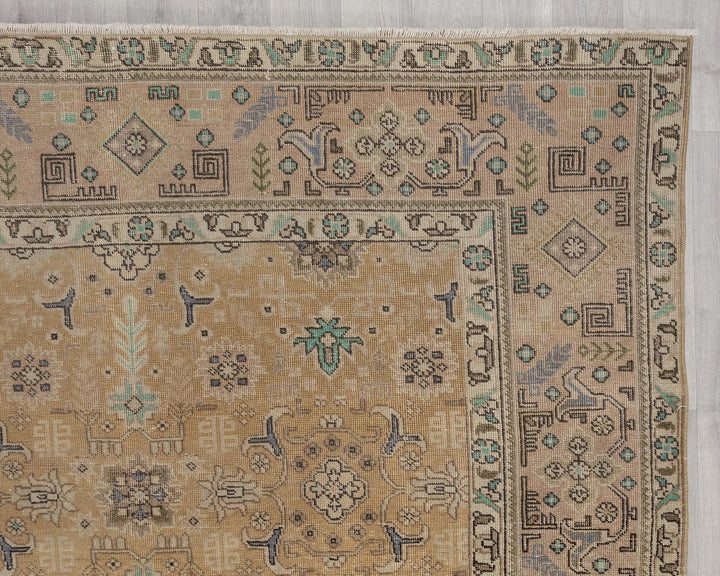Multicolor Turkish Oushak Rug 6' 5" x 9' 5" Hand-Knotted | No. VR62046