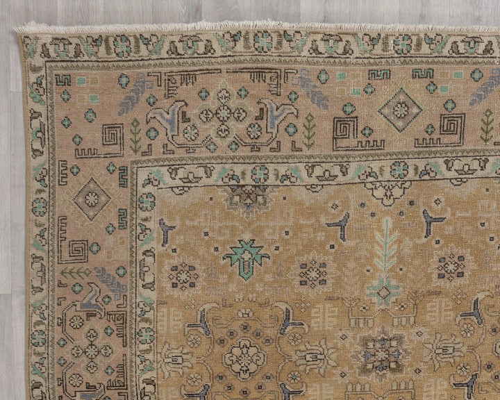 Multicolor Turkish Oushak Rug 6' 5" x 9' 5" Hand-Knotted | No. VR62046