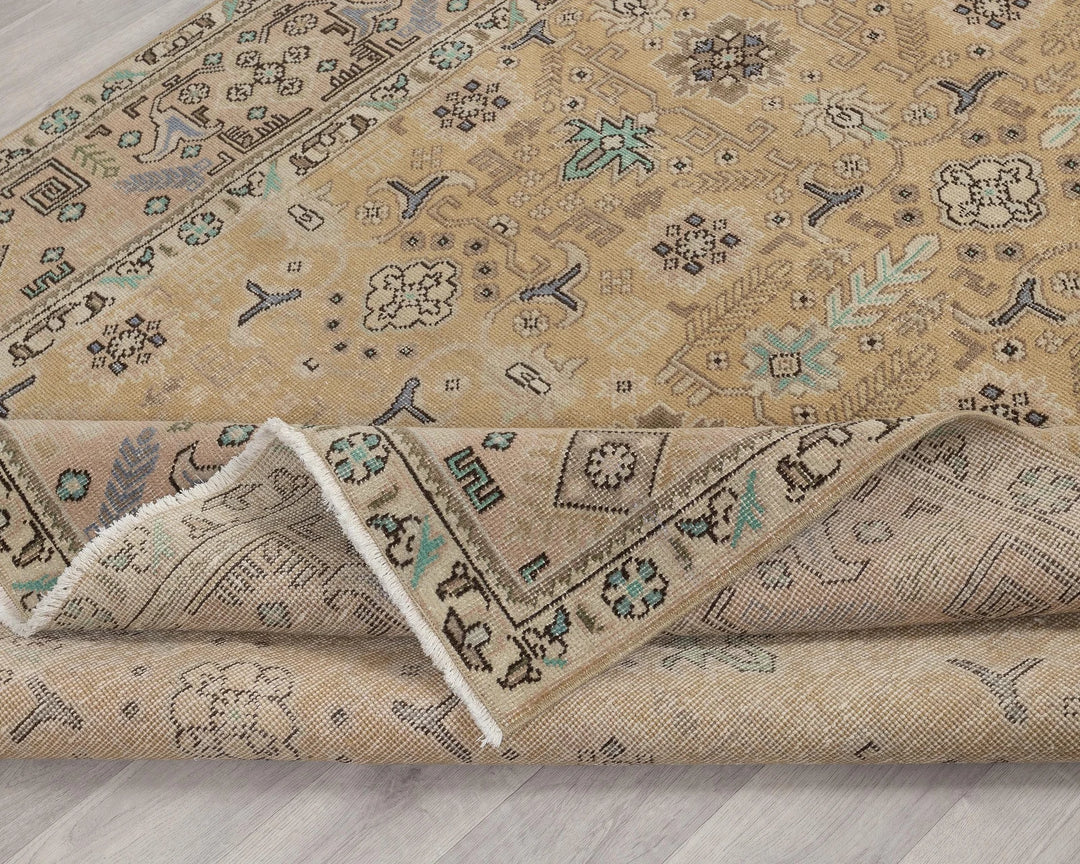 Multicolor Turkish Oushak Rug 6' 5" x 9' 5" Hand-Knotted | No. VR62046