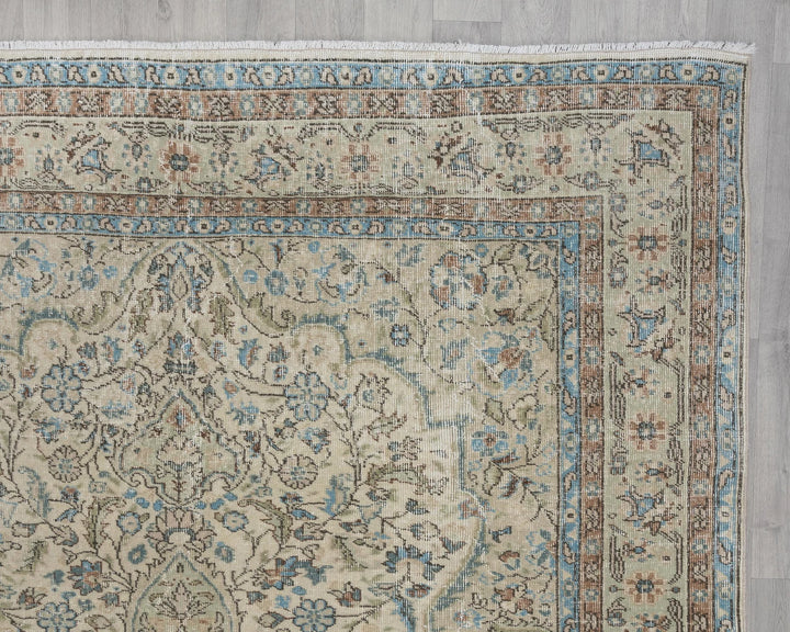 Multicolor Turkish Oushak Rug 6' 11" x 10' 2" Hand-Knotted pattern
