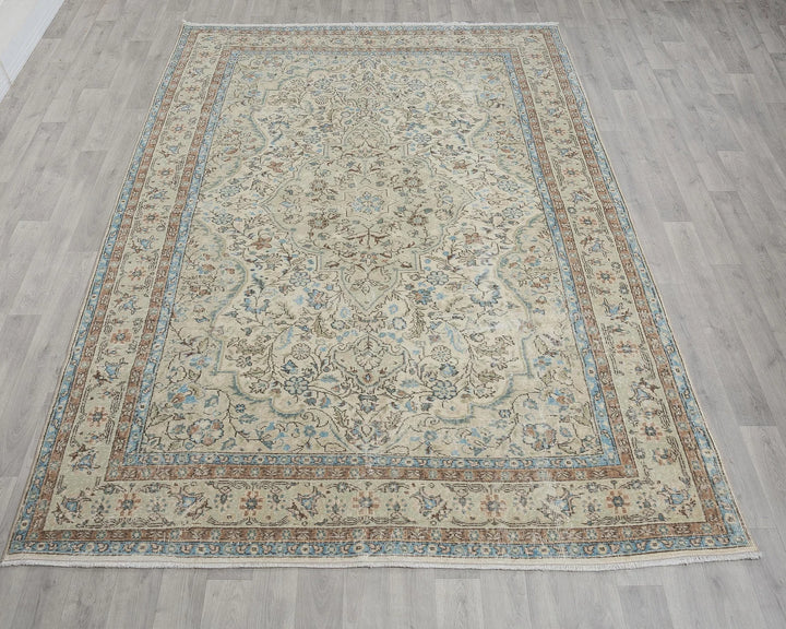 Multicolor Turkish Oushak Rug 6' 11" x 10' 2" Hand-Knotted reverse