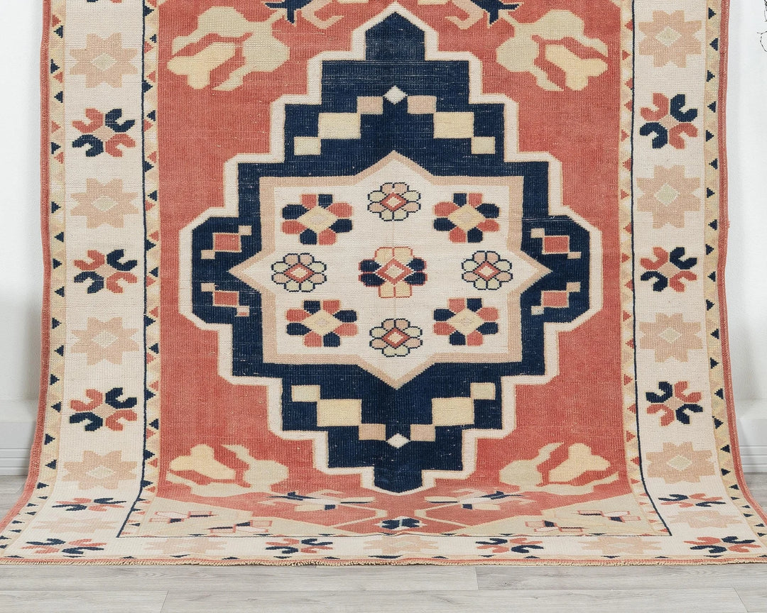 Multicolor Turkish Oushak Rug 4'11" x 6'11" Hand-Knotted | No. VR62133