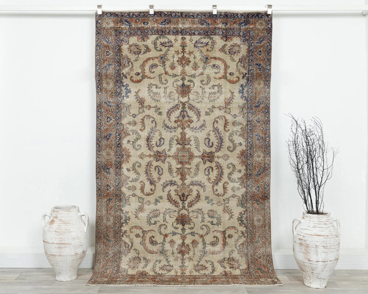 Multicolor Turkish Oushak Rug 4'6" x 7'6" Hand-Knotted | No. VR62244