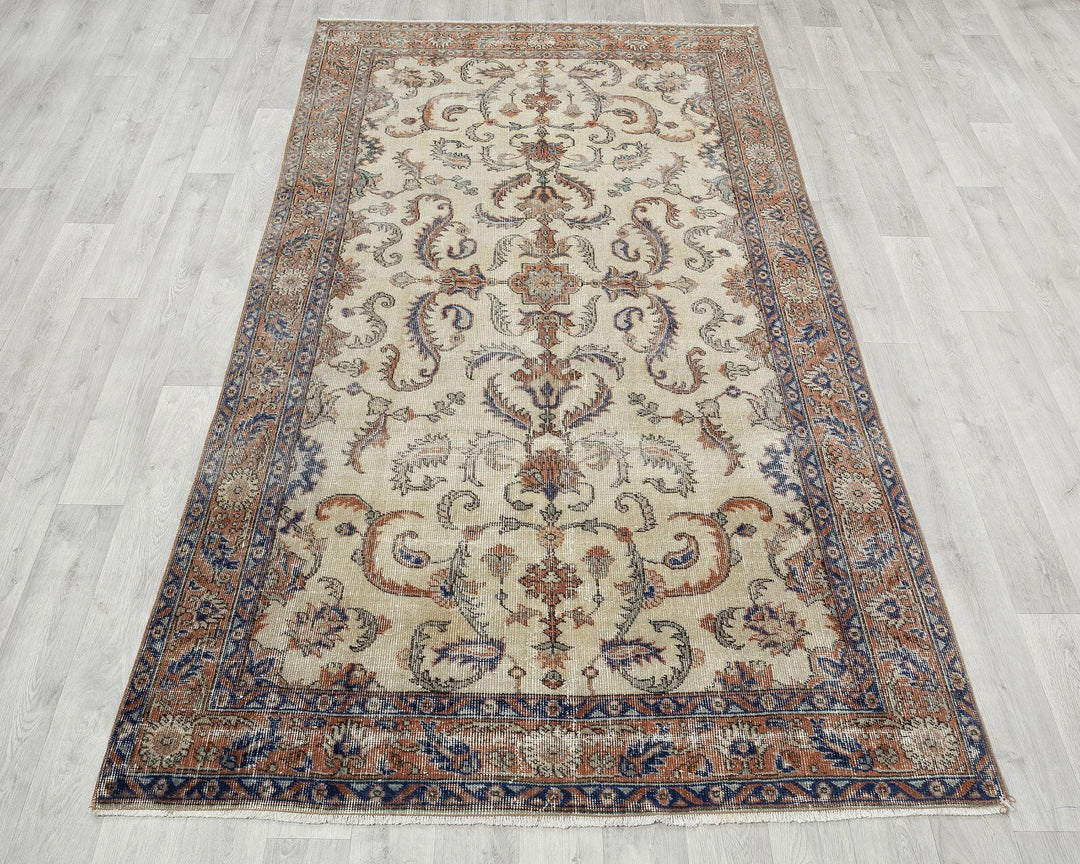 Multicolor Turkish Oushak Rug 4'6" x 7'6" Hand-Knotted | No. VR62244