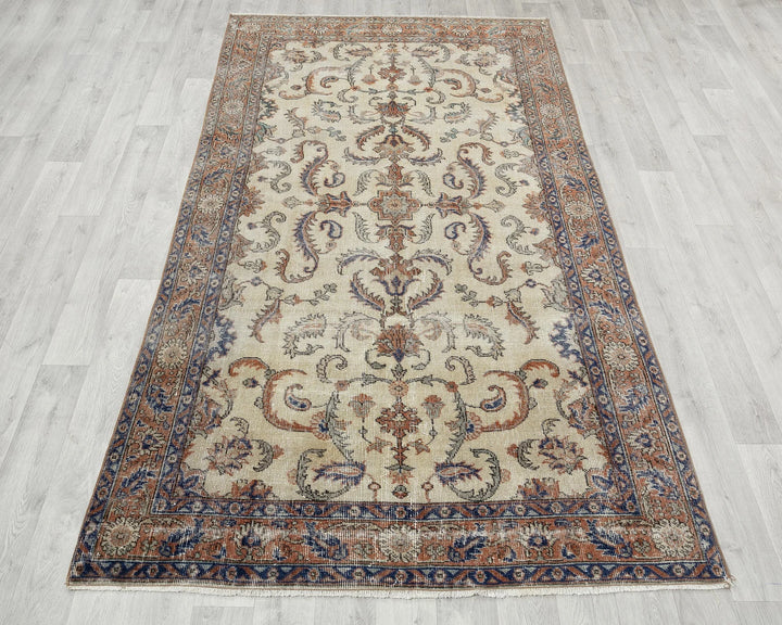 Multicolor Turkish Oushak Rug 4'6" x 7'6" Hand-Knotted | No. VR62244