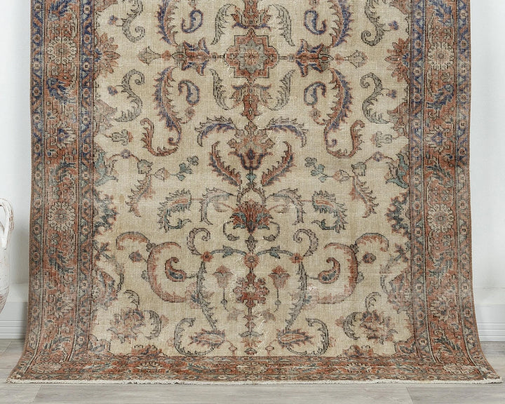 Multicolor Turkish Oushak Rug 4'6" x 7'6" Hand-Knotted | No. VR62244
