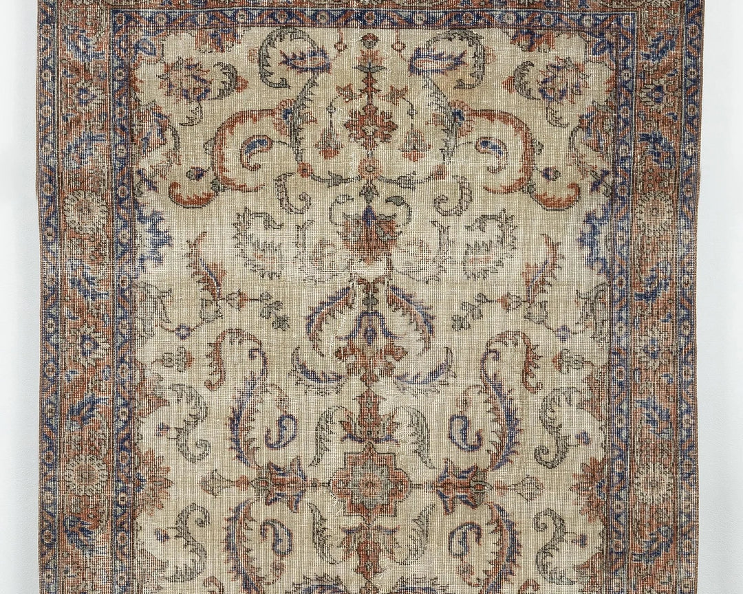 Multicolor Turkish Oushak Rug 4'6" x 7'6" Hand-Knotted | No. VR62244