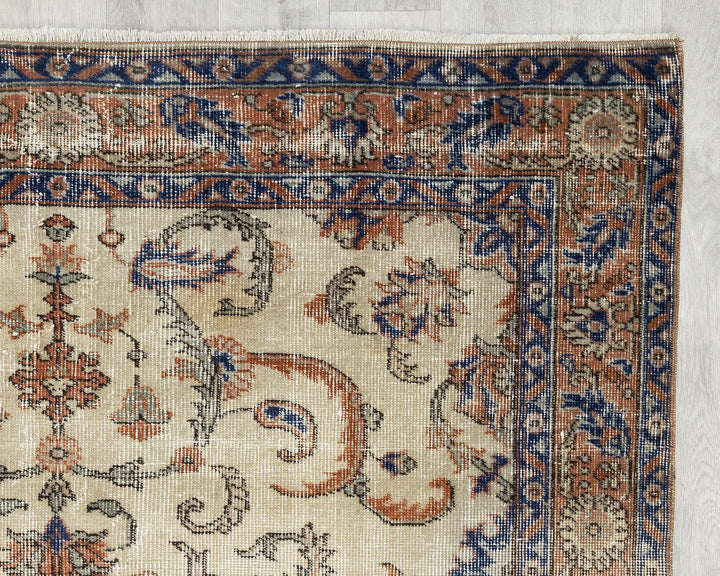Multicolor Turkish Oushak Rug 4'6" x 7'6" Hand-Knotted | No. VR62244