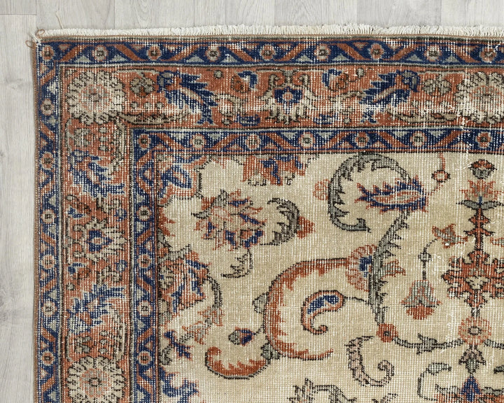 Multicolor Turkish Oushak Rug 4'6" x 7'6" Hand-Knotted | No. VR62244