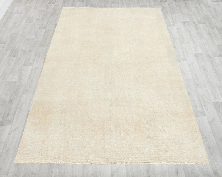 Beige Turkish Oushak Rug 9' x 6' 3" Hand-Knotted | No. VR62530