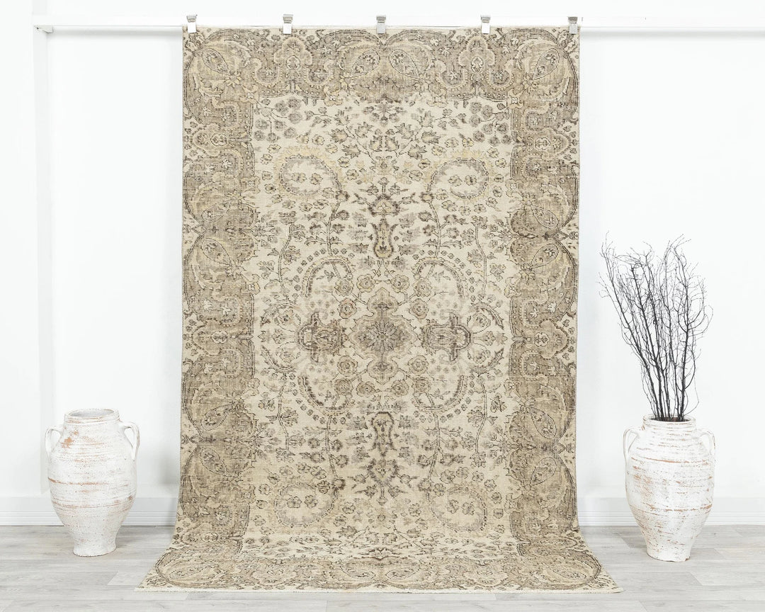 Multicolor Turkish Oushak Rug 5' 2" x 8' 6" Hand-Knotted | No. VR62542
