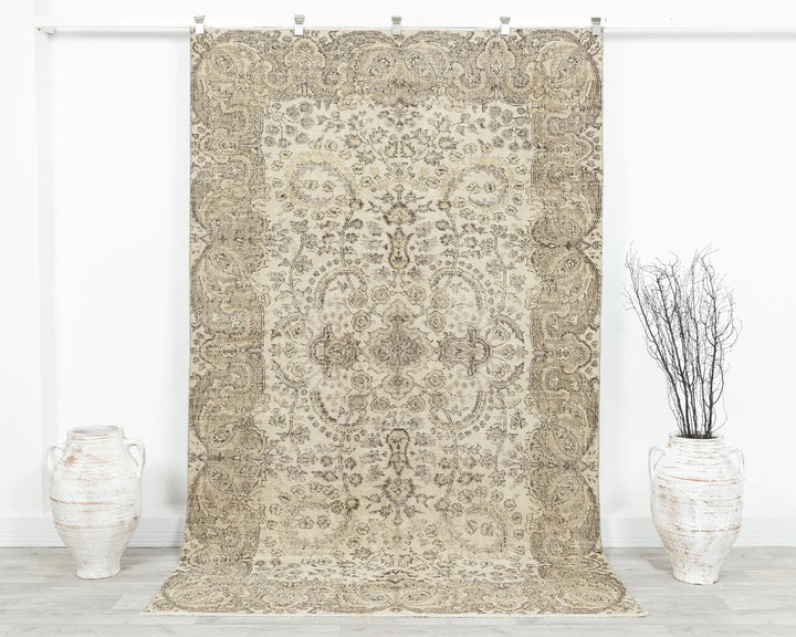 Multicolor Turkish Oushak Rug 5' 2" x 8' 6" Hand-Knotted | No. VR62542