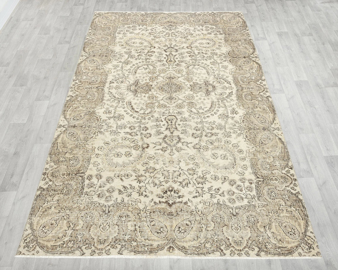 Multicolor Turkish Oushak Rug 5' 2" x 8' 6" Hand-Knotted | No. VR62542
