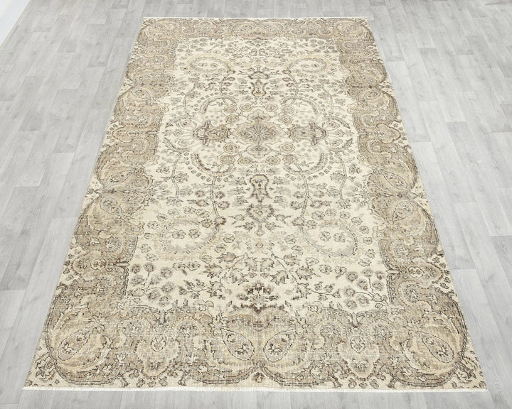 Multicolor Turkish Oushak Rug 5' 2" x 8' 6" Hand-Knotted | No. VR62542