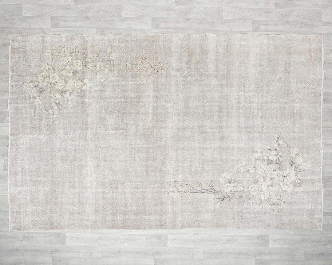 Gray Turkish Oushak Rug 6' 7" x 10' 1" Hand-Knotted view 9