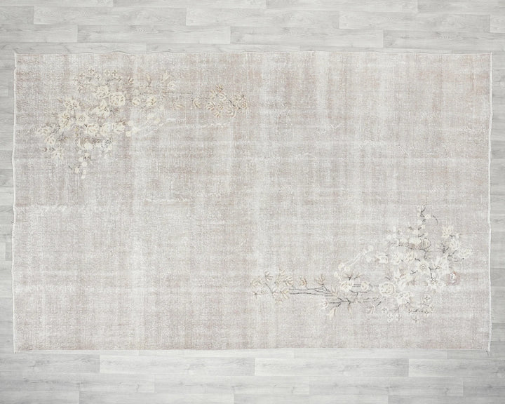 Gray Turkish Oushak Rug 6' 7" x 10' 1" Hand-Knotted view 9