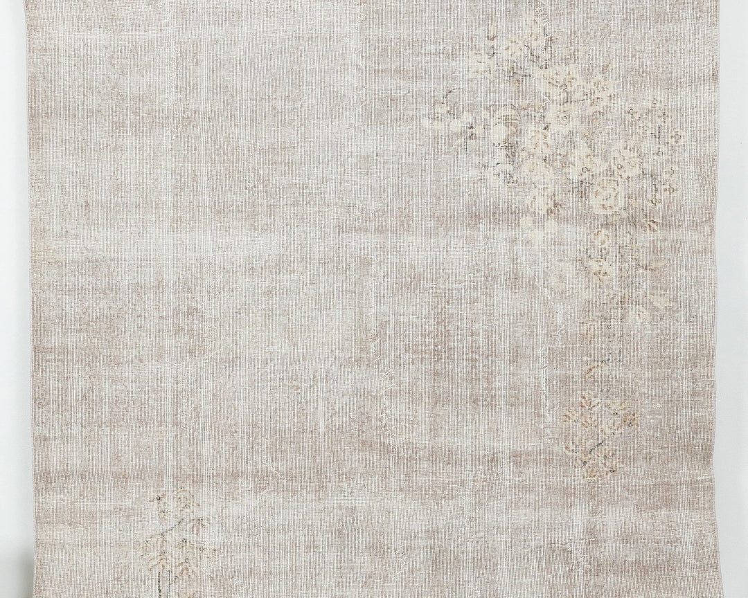Gray Turkish Oushak Rug 6' 7" x 10' 1" Hand-Knotted detail