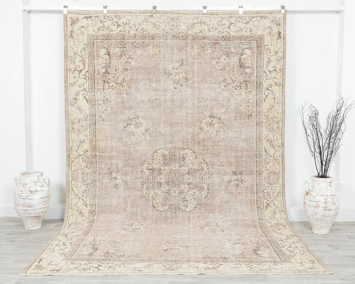 Multicolor Turkish Oushak Rug 7' x 10' 5" Hand-Knotted | No. VR62787