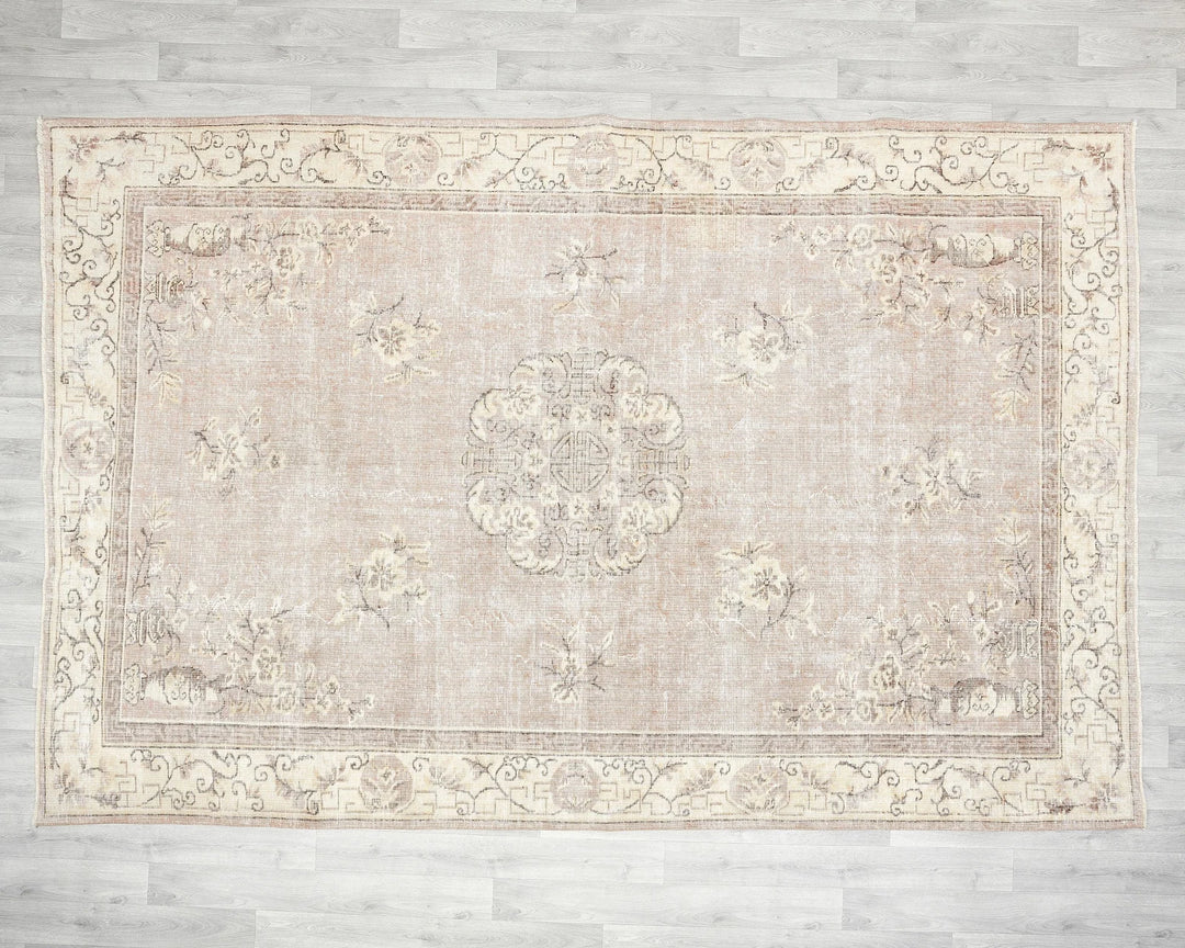 Multicolor Turkish Oushak Rug 7' x 10' 5" Hand-Knotted | No. VR62787