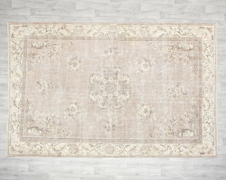 Multicolor Turkish Oushak Rug 7' x 10' 5" Hand-Knotted | No. VR62787