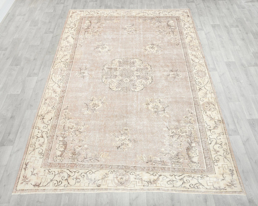 Multicolor Turkish Oushak Rug 7' x 10' 5" Hand-Knotted | No. VR62787