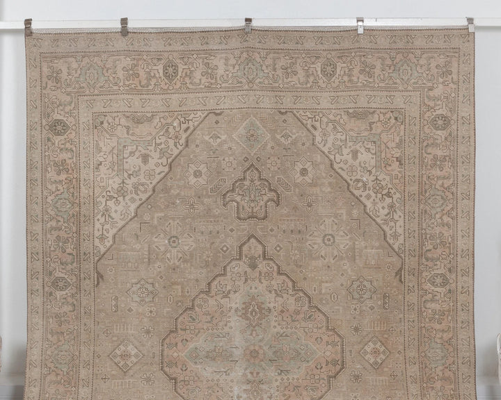 Beige Turkish Oushak Rug 8' 2" x 11' 4" Hand-Knotted | No. VR62908