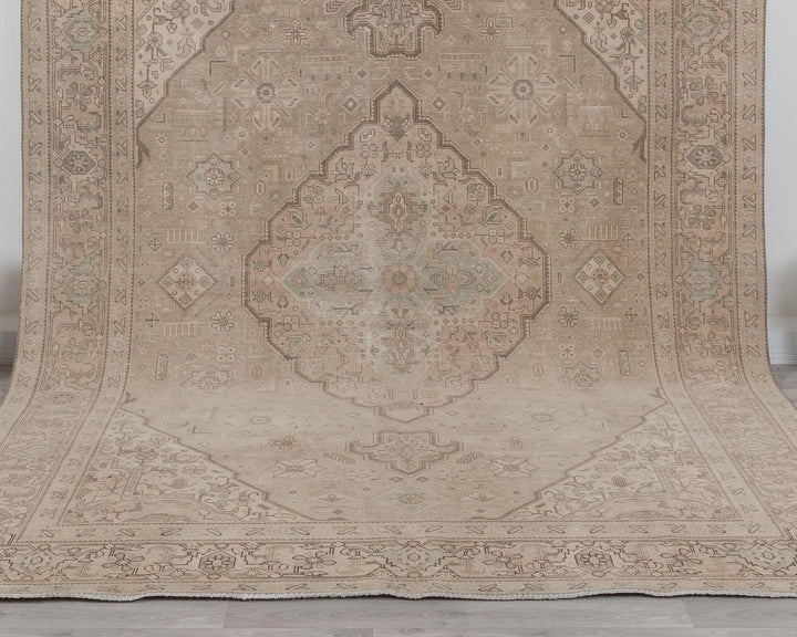 Beige Turkish Oushak Rug 8' 2" x 11' 4" Hand-Knotted | No. VR62908
