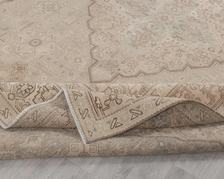 Beige Turkish Oushak Rug 8' 2" x 11' 4" Hand-Knotted | No. VR62908